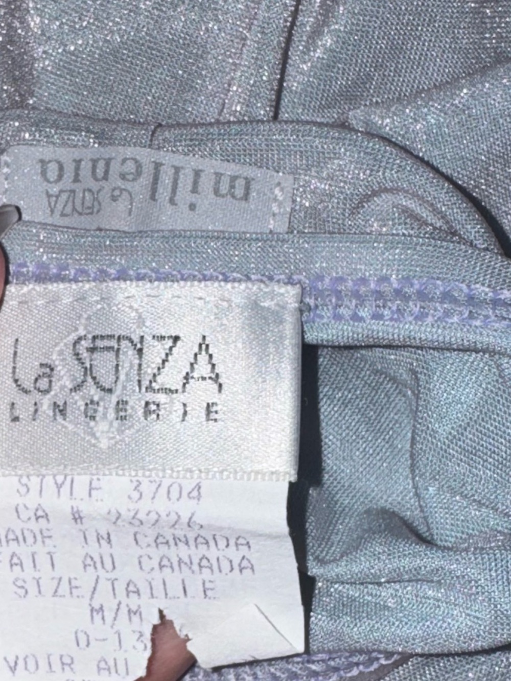 Vintage 90s La SENZA Millenia Lavender Shimmer Mini Lingerie Dress - Picture 5 of 5
